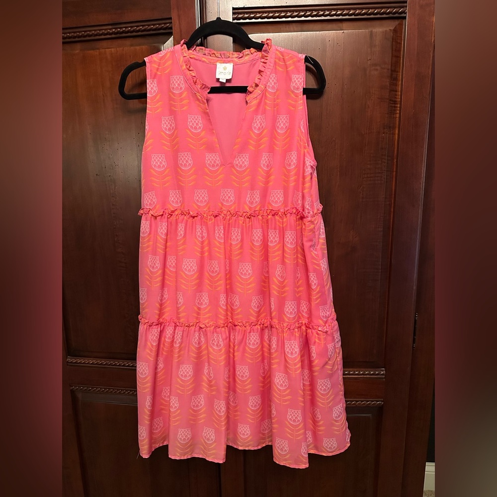 JMarie Pink Sleeveless V-Neck Sundress